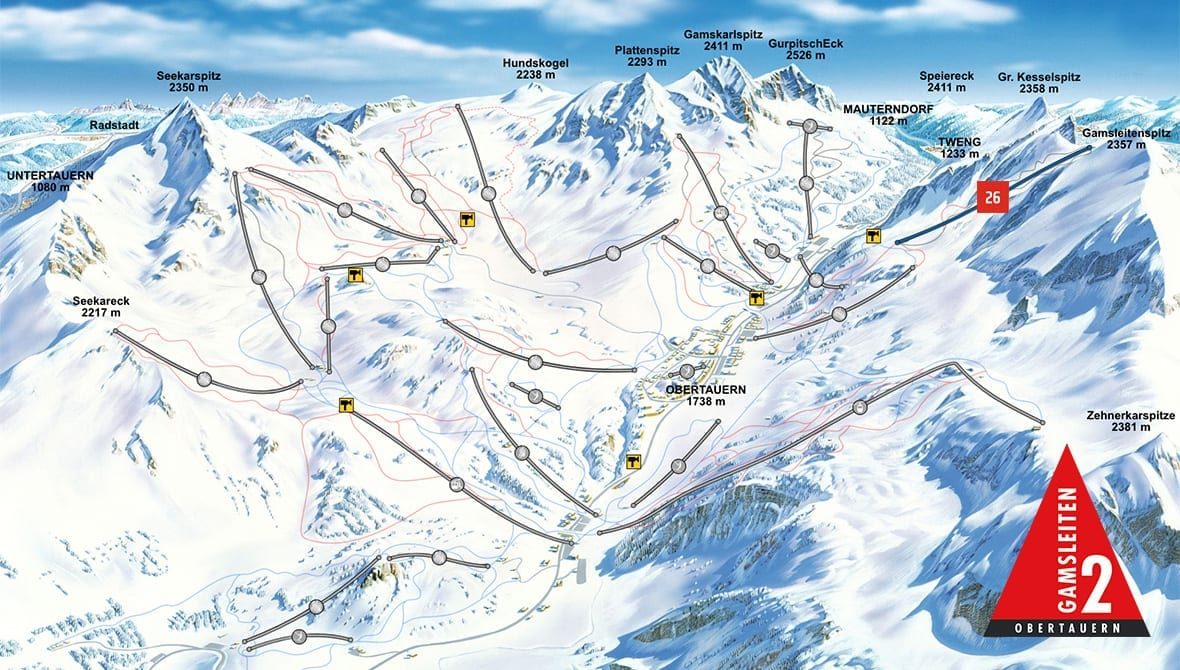 Pistenplan - Gamsleiten 2, Obertauern